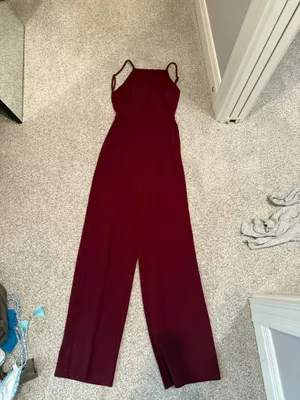 Lulus Maroon Jumpsuit Open Back thumbnail 2