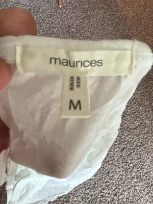 Maurices White Lace Trim Crinkle Cami Tank Top Medium Boho Cottagecore thumbnail 5