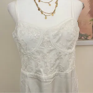 Lulus Elevated Glamour White Satin Sequin Bustier Mermaid Maxi Wedding Dress thumbnail 8