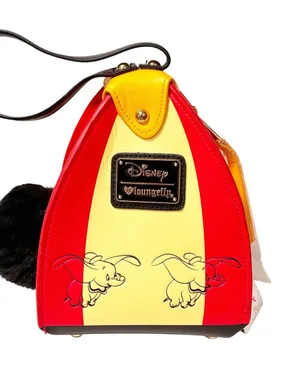 LOUNGEFLY DISNEY DUMBO PURSE CIRCUS TENT CROSSBODY Red Yellow NEW thumbnail 1