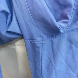 Women's blue pocket drawstring straight fit elastic relaxed‎ scrub pants bottoms thumbnail 3