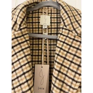 Joie outer wear coat brown plaid medium NWT thumbnail 2