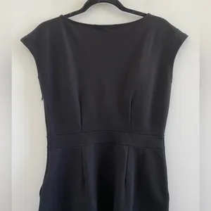 Quince Black Ultra Stretch Ponte Knit Cap Sleeve Dress Size Medium Minimalist thumbnail 9