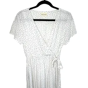 Bella Ella White Black Polka Dot Faux Wrap Dress Rayon S‎ Summer Wedding Guest thumbnail 5