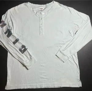 Victoria's Secret Women’s Size M Sequin Logo On Arm & Back Henley Top thumbnail 1