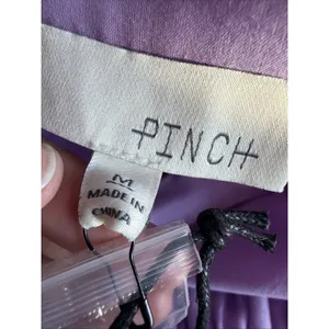 Pinch Mini Dress Womens Med Purple Pleated Puff Sleeve Boho Preppy smocked NWT thumbnail 15