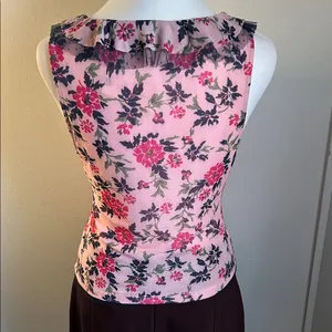 Anthropologie’s Maeve New Tie Front Floral Ruffle Lace V-Neck Pink Women's Top thumbnail 5