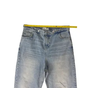 Zara Women's Light Blue High Waisted Wide Leg Jeans Size 6 EUC thumbnail 7