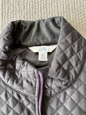 Vintage Croft & Barrow Purple and Black Quilted Fleece Vest Sz XL Petite thumbnail 4