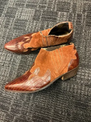 Glacée ankle boots booties vintage western cowgirl y2K brown leather sz 10 thumbnail 3