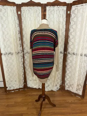 Super Cute Vintage 90s Together Striped Open-Front Dolman Sweater Cardigan thumbnail 5
