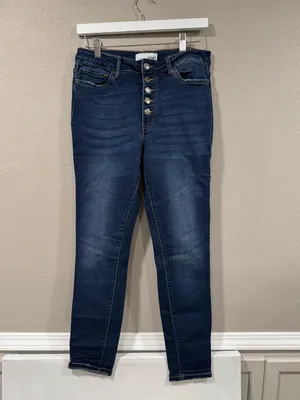 Vervet Dark Wash High-Rise Button-Fly Skinny Jeans thumbnail 2