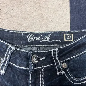 Grace in LA Women's Dark Wash Embellished Western Boot Cut Jeans Size 27 thumbnail 6