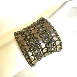 Wide rhinestone stretchy bracelet thumbnail 6