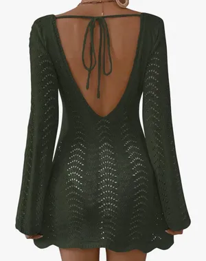 Falechay Swimsuit Coverup for Women Summer Open Back Beach Cover Up thumbnail 2