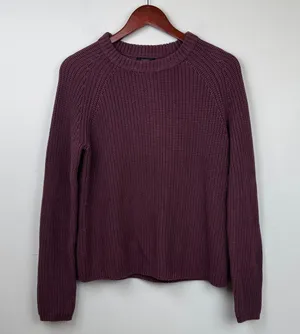 Quince Plum Knit sustainable, organic cotton Sweater Sz M thumbnail 2