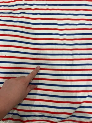 J. Crew White Long Sleeve Tee with Red and Blue Stripes thumbnail 4