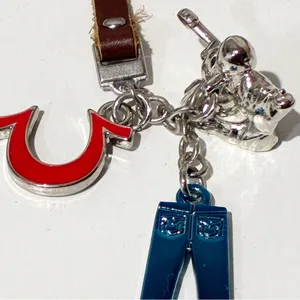 True Religion Leather‎ Key Fob Guitar Buddha Jeans & Omega Charms thumbnail 2
