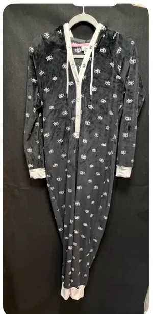 Jenni Fleece Eye Pattern Hooded Onesie Pajamas - Size XS (NWT/No Tags) thumbnail 2