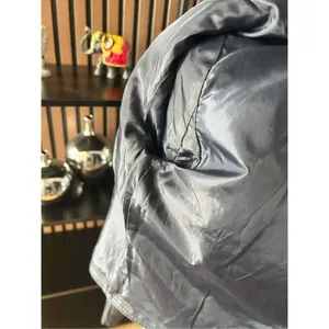 Express faux leather dark blue jacket size small motto rock like style thumbnail 4