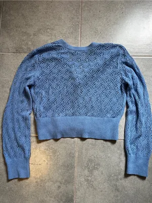 abercrombie kids Blue Open-Knit V-Neck Cardigan thumbnail 2