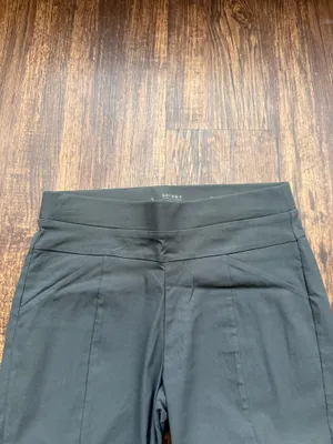 Simply Vera, Vera Wang Women’s Charcoal Gray Mid-Rise Pintuck Ponte Skinny Pants Size S thumbnail 3