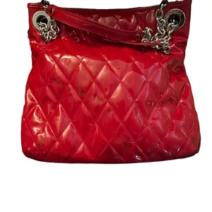 Coach Poppy Glossy Red Quilted Patent Leather Bag thumbnail 4