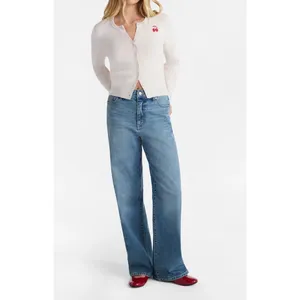 No Boundaries Womens Jeans Sz XS Medium Wash High Rise Baggy Wide Leg Denim NWT thumbnail 3