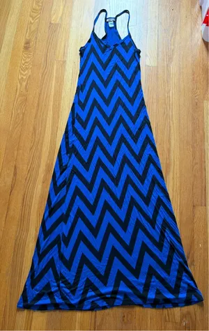 Body Central Maxi Dress Blue Black Striped Size Medium Size medium thumbnail 2