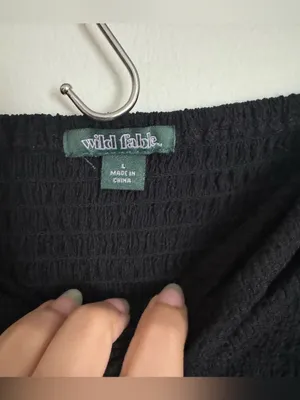 Wild Fable Strapless Twist Detail Knit Tube Midi Bodycon Dress Black Size L thumbnail 5