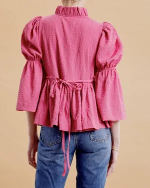 byTiMo Bubble Wrap Blouse in Pink Size XS thumbnail 4
