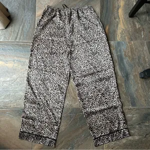 Vintage Women’s Leopard Print Pants Silky Casual Size Large thumbnail 4