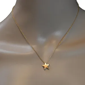 Dainty Gold Star Flower Pendant Necklace 9" + 2" Extender New thumbnail 1