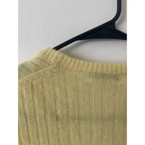 ATM S Cashmere Deep-V Cardigan in Light Yellow thumbnail 7