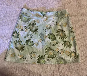 SheIn Green Floral Mini Skirt thumbnail 2