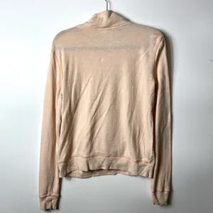 Pink by Victoria Secret Peach 1/4 Zip Fleece Pullover Sweater Women’s Size M‎ thumbnail 7