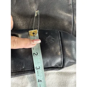 Tignanello Black Soft Leather Shoulder Bag/ Purse Remov Strap Logo Zip/Snap‎ thumbnail 12
