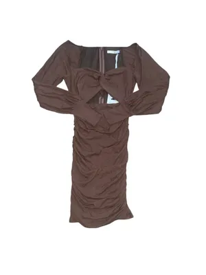 Here comes the sun brown mini dress with cut out thumbnail 2