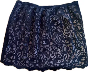 Ann Taylor LOFT Skirt Womens Size 14 Black Lace Overlay Mini Lined thumbnail 1