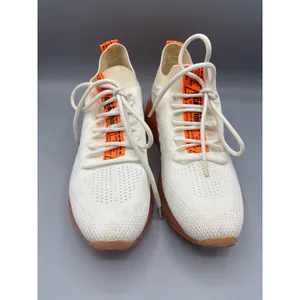 Steve Madden Cello‎ White Orange Knit Sneakers Wedge Sole Womens Size 9 M thumbnail 2
