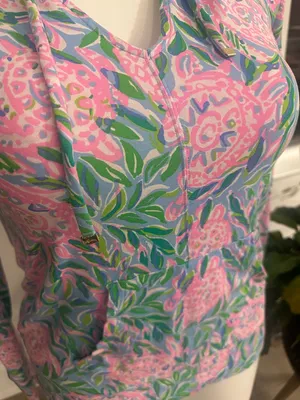 Lilly Pulitzer UPF 50+ Cassi Popover French Blue Turtley in‎ Love size small thumbnail 6