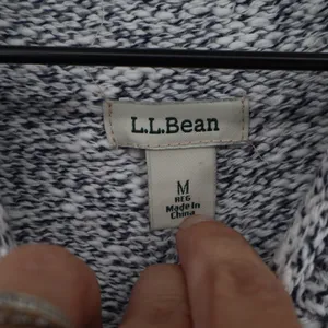 L.L.Bean Sweater Mens M Blue Marled Cotton Mock Neck Raglan Excellent thumbnail 2