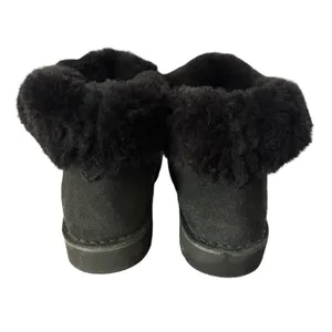 UGG Quincy Boots Black Suede Sheepskin Lined Combat Winter Ankle Women Sz 9.5 thumbnail 2