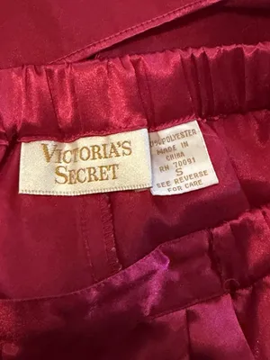 Victoria’s Secret Red VTG ‘80s Gold Label Satin PJ Sleep Shorts Top Set Sz Sm thumbnail 9