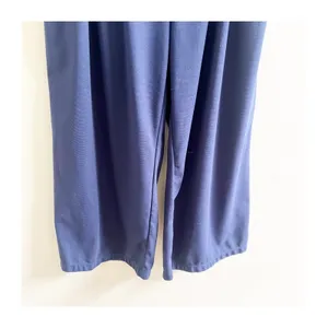 Halara Wide Leg Pants Womens XL Petite Navy Blue Pleated Office Wear Minimalist thumbnail 6