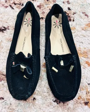 Isaac Mizrahi Live! Imalia Black Suede Bow Loafers Size 8M thumbnail 1