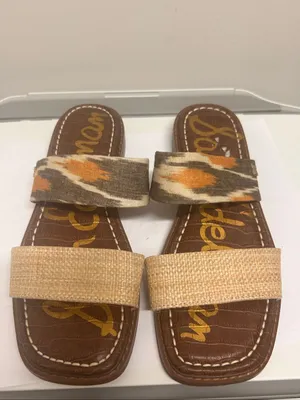 NWOB Sam Edelman Haydee Slides Boho Beige Orange 6.5 thumbnail 3