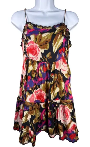 Urban Outfitters‎ Floral Babydoll Mini Dress XS Boho Cottagecore Tiered Cami thumbnail 1