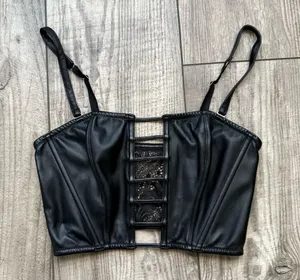 Black faux leather bustier bra - Victoria’s Secret thumbnail 1