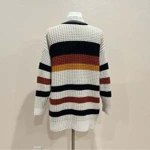 Express Multicolor Striped Open Front Oversized Cardigan Size XS thumbnail 11